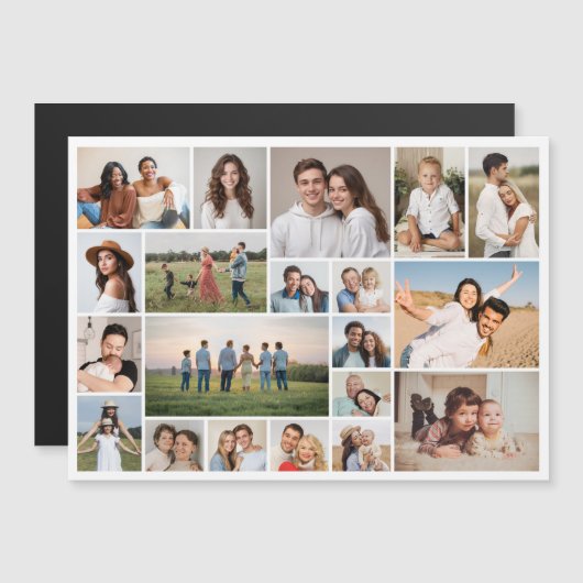 独自の20フォトコラージュ磁気カードを作成 (正面/裏面)