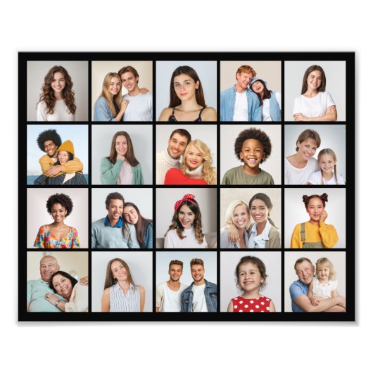 独自の20枚のフォトコラージュの写真の拡大を作成 フォトプリント            (正面)