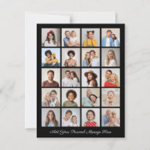 独自の20枚のフォトコラージュを作成するあいさつ文を追加