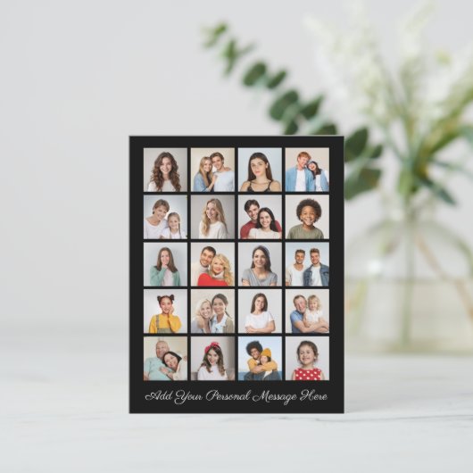 独自の20枚のフォトコラージュを作成するあいさつ文を追加 カード (スタンド正面)