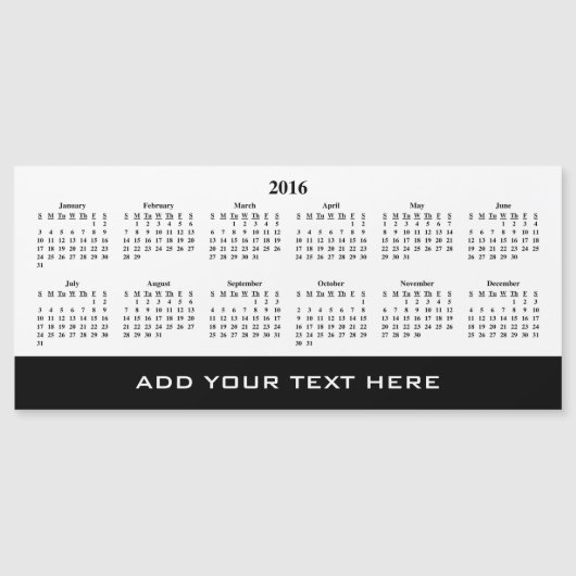 独自の2016カレンダーテンプレートの作成 (正面)