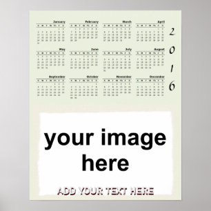 独自の2016フォトウォールカスタムカレンダーの作成 ポスター