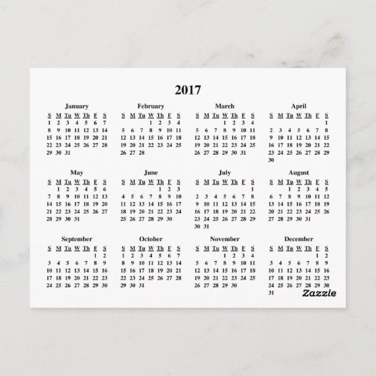 独自の2017年予定表はがきカスタムを作成する ポストカード (裏面)