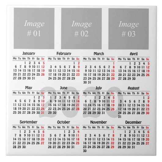 独自の2020カレンダーを作成する タイル (正面)