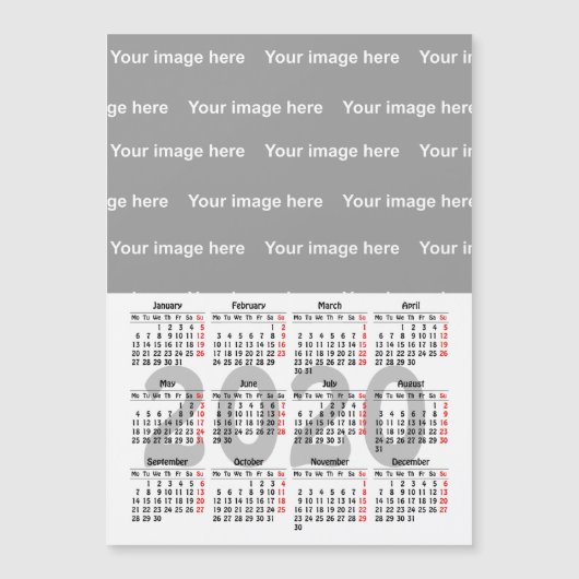 独自の2020カレンダー磁気カードを作成 (正面)