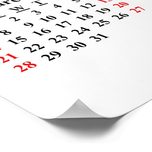 独自の2021カスタム年予定表ポスターの作成 ポスター (角)