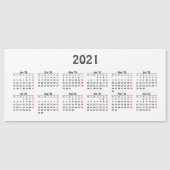 独自の2021カレンダー磁気カードを作成する (正面)