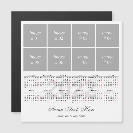 独自の2022年暦磁気カードを作成する (正面/裏面)