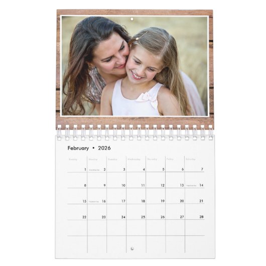 独自の2023家族の写真名を作成する引用文ウッド カレンダー (2月 2026)