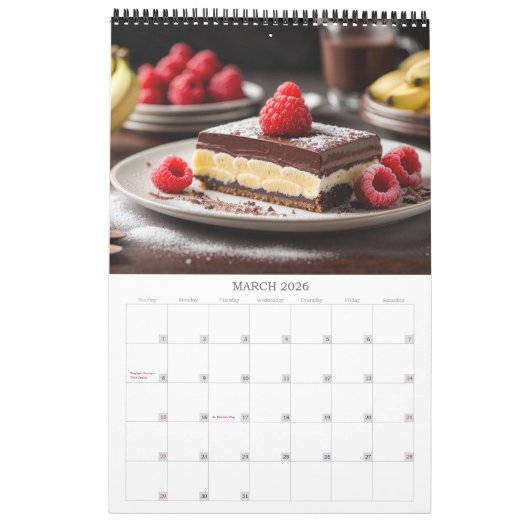 独自の2025個人用レシピ写真の作成 カレンダー (3月 2026)