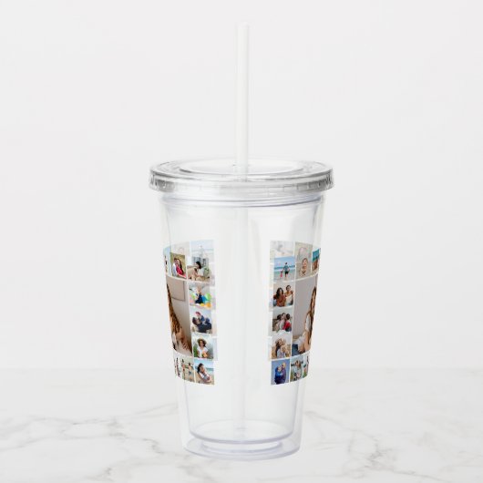 独自の21フォトコラージュを作成 アクリルタンブラー (右)