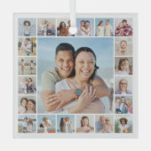 独自の21フォトコラージュを作成 ガラスオーナメント (正面)