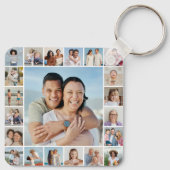 独自の21フォトコラージュを作成 キーホルダー (裏面)