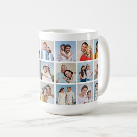 独自の21フォトコラージュを作成 コーヒーマグカップ (正面右)