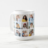 独自の21フォトコラージュを作成 コーヒーマグカップ (正面左)