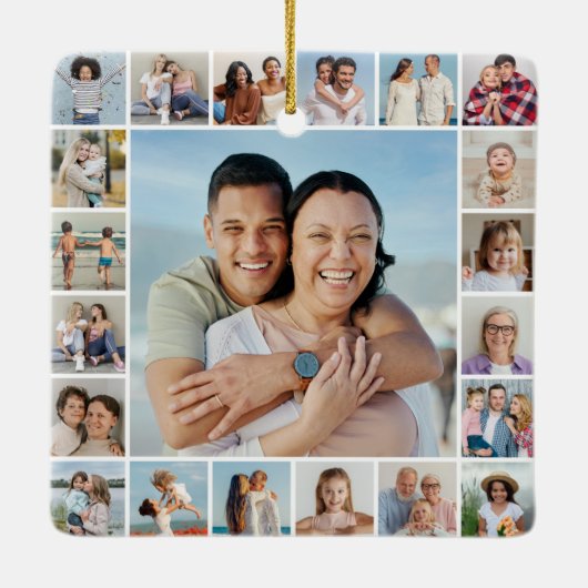 独自の21フォトコラージュを作成 セラミックオーナメント (裏面)