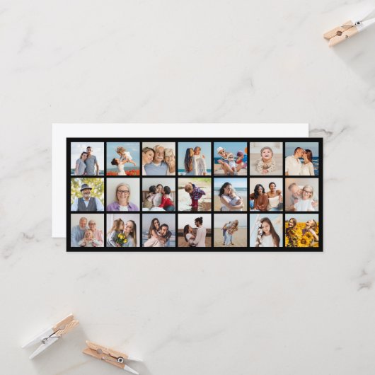 独自の21フォトコラージュ編集可能カラーを作成 カード (正面/裏面インサイチュ)