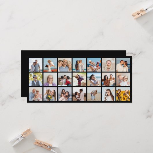 独自の21フォトコラージュ編集可能カラーを作成 カード (正面/裏面インサイチュ)