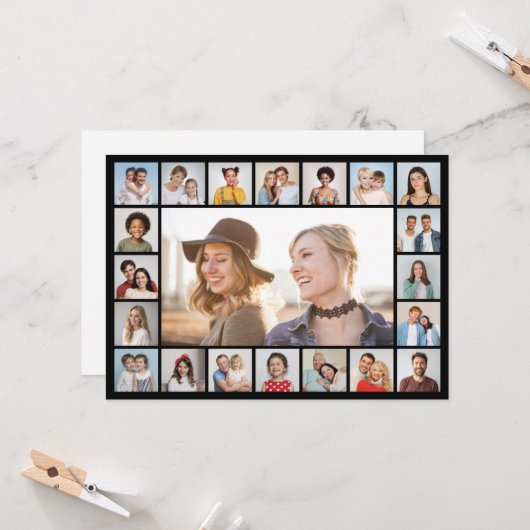 独自の21フォトコラージュ編集可能カラーを作成 カード (正面/裏面インサイチュ)