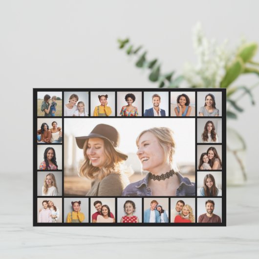 独自の21フォトコラージュ編集可能カラーを作成 カード (スタンド正面)