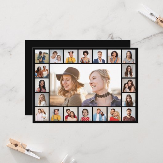 独自の21フォトコラージュ編集可能カラーを作成 カード (正面/裏面インサイチュ)