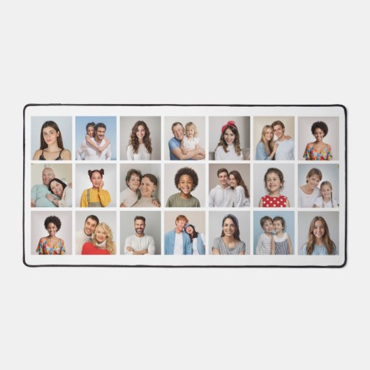 独自の21フォトコラージュ編集可能カラーを作成 デスクマット (正面)