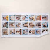 独自の21フォトコラージュ編集可能カラーを作成 ビーチタオル (正面)