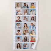 独自の21フォトコラージュ編集可能カラーを作成 ビーチタオル (正面)