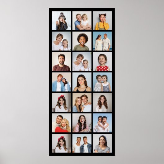 独自の21フォトコラージュ編集可能カラーを作成 ポスター (正面)