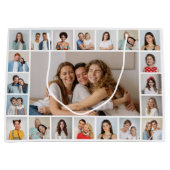 独自の21フォトコラージュ編集可能カラーを作成 ラージペーパーバッグ (正面)