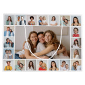 独自の21フォトコラージュ編集可能カラーを作成 ラージペーパーバッグ (裏面)