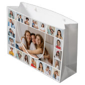 独自の21フォトコラージュ編集可能カラーを作成 ラージペーパーバッグ (裏面アングル)