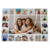 独自の21フォトコラージュ編集可能カラーを作成 ラージペーパーバッグ (正面)