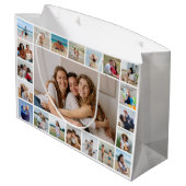 独自の21フォトコラージュ編集可能カラーを作成 ラージペーパーバッグ (裏面アングル)