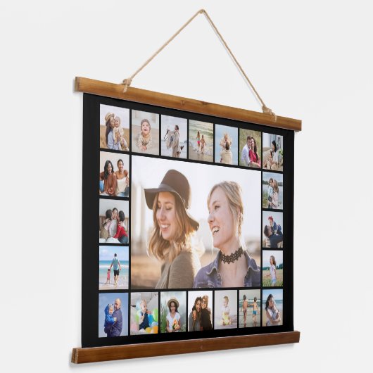 独自の21フォトコラージュ編集可能カラーを作成 吊り下げ型タペストリー (傾斜あり)