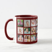 独自の22フォトコラージファミリー名を作成する マグカップ (左)