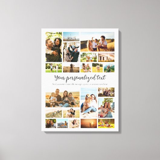 独自の22フォトパーソナライズされたコラージュを作成 キャンバスプリント (正面)
