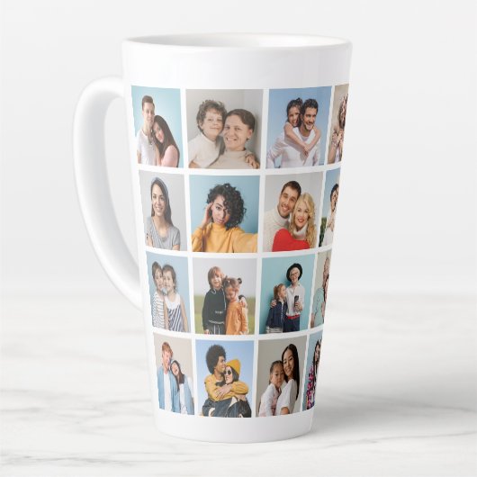 独自の24フォトコラージュを作成 カフェラテマグ (左アングル)