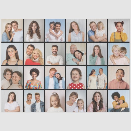 独自の24フォトコラージュを作成 薄葉紙 (正面)