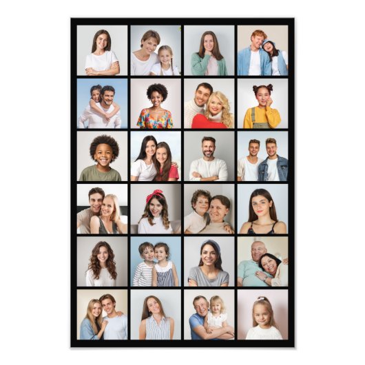 独自の24フォトコラージュ写真の拡大を作成 フォトプリント            (正面)