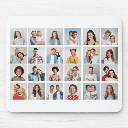 独自の24フォトコラージュ編集可能カラーの作成 マウスパッド (正面)