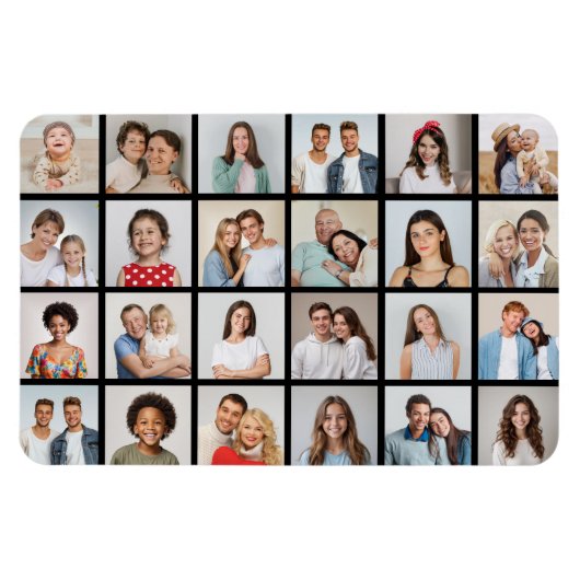 独自の24フォトコラージュ編集可能カラーの作成 マグネット (横)