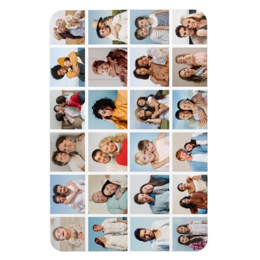 独自の24フォトコラージュ編集可能カラーの作成 マグネット (縦)