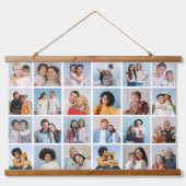 独自の24フォトコラージュ編集可能カラーの作成 吊り下げ型タペストリー (正面)