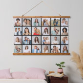 独自の24フォトコラージュ編集可能カラーの作成 吊り下げ型タペストリー (寝室)