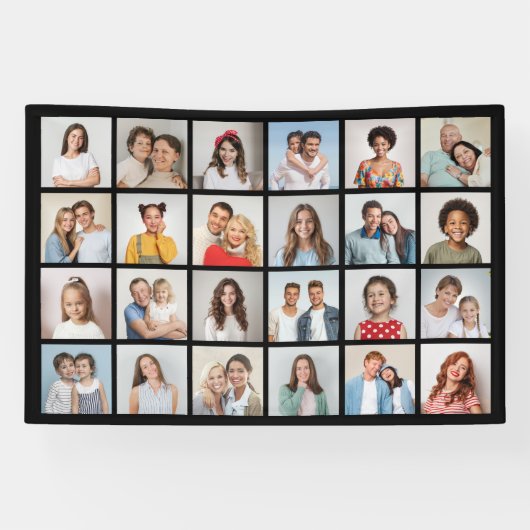 独自の24フォトコラージュ編集可能カラーの作成 横断幕