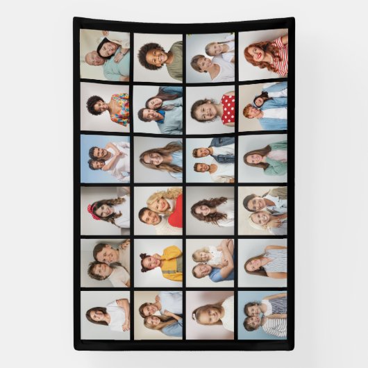 独自の24フォトコラージュ編集可能カラーの作成 横断幕 (縦)