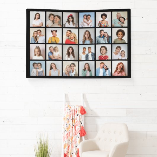 独自の24フォトコラージュ編集可能カラーの作成 横断幕 (インサイチュ)