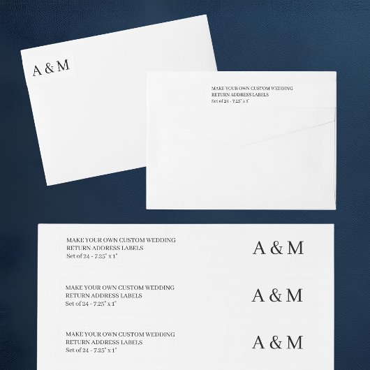 独自の24 xカスタムウェディング差出人住所を作成 ラップアラウンドラベル