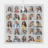 独自の25フォトコラージュを作成 ガラスオーナメント (正面)